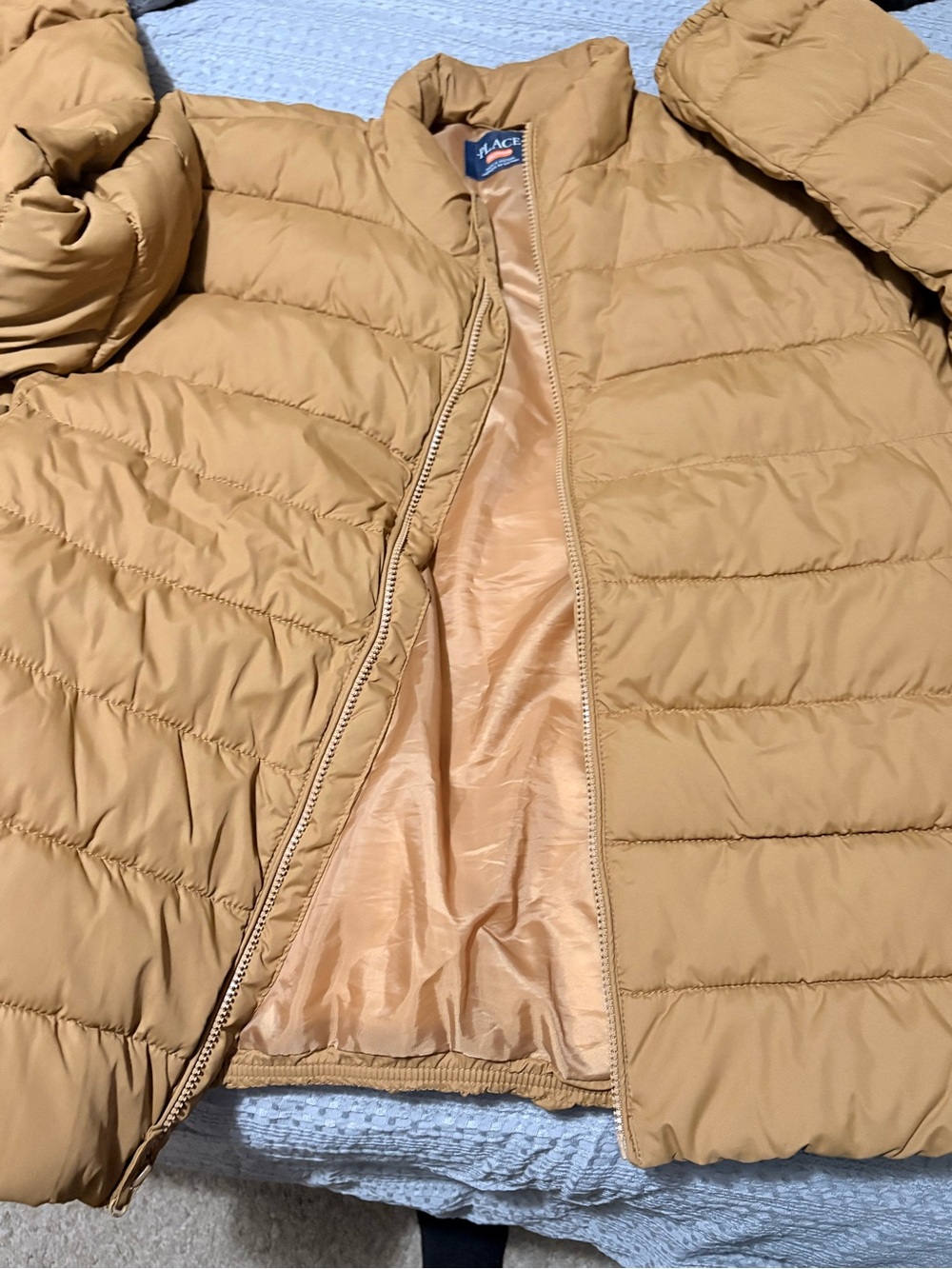The Childrens Place kids Puffer Jacket - Tan and Blue